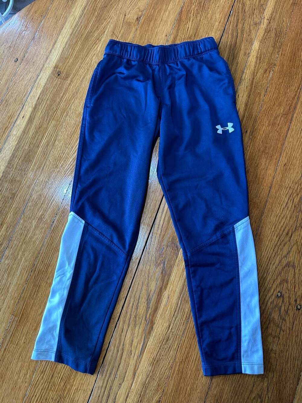Under Armour Kids YSM Knit Warm Up Pants Blue White Athletic Track